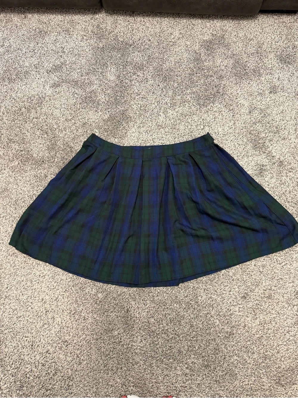 Hot Topic Pleated Blue and Green Plaid Mini Skirt Size 1 (Plus)